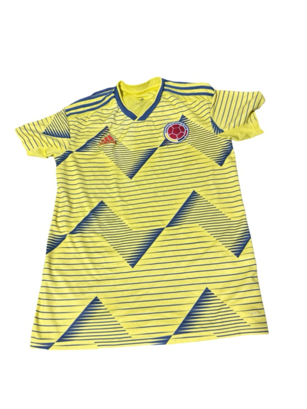 Men's Adidas Colombia Soccer Jersey M Yellow Blue #939